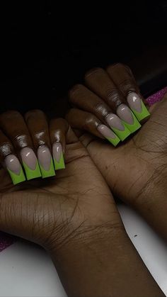 Green French Tip, Green French, Green