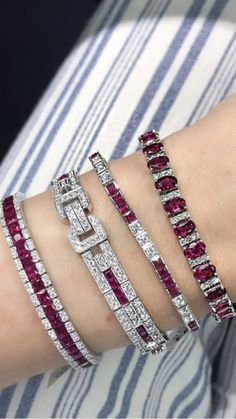 Diamond And Ruby Bracelet, Diamond Ruby Bracelet, Ruby Diamond Bracelet, Ruby Bracelets, Fashion Jewelry Necklaces Gold, Bijoux Art Deco, Ruby Bracelet, Necklaces Gold