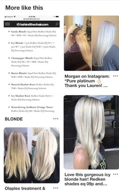 Redken Champagne Blonde Formula, Hairstylist Tips, Cosmo School, Hair Formula, Diy Hair Dye