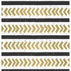 an abstract gold and black pattern with arrows on the bottom, in different sizes and colors