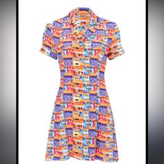 This Colorful Silk Mini Dress By Lhd Is Exclusively Designed For The Webster. The Dress Features A Geometric Pattern, Short Sleeves, And A Collared Neckline With Button Closure. The Dress Is Perfect For Various Occasions Such As Travel, Parties, Or Casual Outings. The Dress Is Made Of 100% Silk And Is Lightweight, Making It Perfect For Summer And Spring. The Dress Is Dry Clean Only And Comes In A Multicolor Design That Is Perfect For A Bohemian Or Designer Look. This Item Has No Original Tags An Multicolor Retro Print Mini Dress, Silk Mini Dress, Geometric Pattern, Short Sleeves, Mini Dress, Silk, Womens Dresses, Dresses, Pink