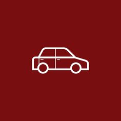 a white car on a red background with the word's logo in the middle