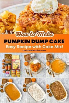 how to make pumpkin dump cake easy recipe with cake mix on the top and bottom