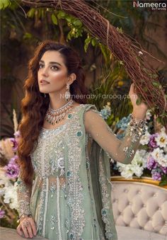 Designer Lehenga Choli in Front Open Gown Style 2022 Open Gown Style, Front Open Gown, Pakistani Lehenga, Raw Silk Lehenga, Beautiful Bridal Dresses, Maya Ali, Asian Designers, Designer Lehenga Choli, Silk Lehenga