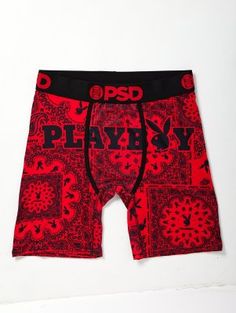 Upgrade your underwear drawer with these Playboy red print boxers! These colorful boxers are a perfect way to add some boldness to your underwear look. Officially licensed Material: Polyester, spandex Care: Machine wash cold Imported Arrives in discreet packaging Red Multi-pack Sports Bottoms, Streetwear Cotton Boxer Briefs With Graphic Print, Cotton Boxer Briefs With Graphic Print For Streetwear, Red Sports Bottoms Multi-pack, Sporty Red Multipack Boxer Briefs, Sporty Red Multi-pack Boxer Briefs, Red Cotton Sports Boxer Briefs, Red Cotton Boxer Briefs For Sports, Spencers Gifts