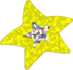 an image of a yellow star with confetti on it