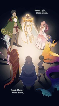 an anime poster with the main characters