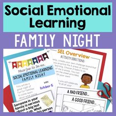 Help families learn about and practice social emotional learning concepts with these SEL family night materials! This resource includes a Powerpoint, activities, helpful forms, and more to make your event a success. Its perfect for busy counselors, teachers and other educators who are excited about involving families in social emotional learning, but are short on time!************************************************************************************************WHATS INCLUDED:Materials to help Anger Management For Kids, Coping Skills Activities, Parent Night, Social Skills Activities, Relationship Skills, Conversation Skills, Family Learning