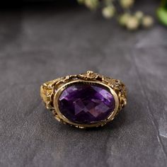 signet stone cut Amethyst Ring, Ring for Man/Women, Silver Ring, 22k Gold fill, Statement Bohemian Ring, Amethyst Signet Stone jewelry, boho Enjoy Free Shipping on All Orders Product Description:- *Handmade item *Dispatches from a small business in India *Materials         :-   Brass,  *Band colour    :-   Gold,  *Style                 :-   Boho & hippie *Can be personalized Ring Type                :-     Ring SIZE           :-    All Size Are Available. Choose From Variation. METAL           :-    Pure  Brass or 925 sterling silver ( Nickel  Free Ring )                              :-    All Metal Are Available. Choose From Variation.  Gemstone               :-     Amethyst Stone Shape           :-     Oval Ring can be customized on request and gemstone can be made to any gemstone you wa Ring For Man, Purple Stone Rings, Bohemian Ring, Brass Band, Personalized Ring, Oval Ring, Bohemian Rings, Purple Band, Oval Rings