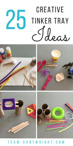 the 25 creative tinker tray ideas are great for kids and adults to make their own crafts