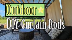 outdoor diy curtain rods for patio furniture