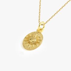 Embrace the radiance with our 14K Gold Vermeil Sun Necklace, a celestial tribute designed to shine. Perfect for Mothers Day, this sun pendant necklace symbolizes warmth and joy, making it an ideal gift for the special women in your life. Elevate your jewelry collection with this piece of sunshine. PRODUCT DETAILS: • Material: 14K Gold Vermeil• Necklace Lenght: 16 inches + 2 inches extension chain• Adjustable Length• Closure: Lobster Clasp• Style: Minimalist Elegant Yellow Gold Sun Design Necklace, 14k Yellow Gold Sun Design Necklace, Sterling Silver Necklace With Yellow Gold Sun Design, Sun Necklace, Sun Pendant, Style Minimalist, Gold Vermeil, Lobster Clasp, Ideal Gift