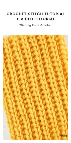 the crochet stitch pattern is shown in yellow