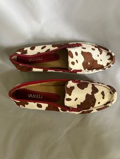 VANELI Womens Loafers Slip On Calf Hair Brown and White Flats NWOB  | eBay Red Casual Summer Loafers, Casual Red Loafers For Spring, Casual Red Spring Loafers, Driving Loafers, Calf Hair, White Flats, Loafers For Women, Boot Shoes Women, Loafer Flats