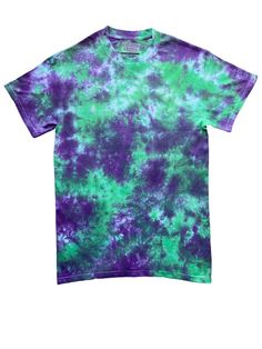 The Joker - Purple and Green Scrunch Tie Dye T-Shirt Welcome to Essex Tie Dye This T-Shirt has been designed and hand dyed in the UK.  All items in our shop are hand dyed and due to the unique nature of tie dye the colour and patterns will vary from image. If you want to see our OTHER 2TONE DESIGNS click https://www.etsy.com/uk/shop/EssexTieDye?ref=seller-platform-mcnav&section_id=41565259 To see our FULL RANGE of Tie Dye items VISIT OUR HOME PAGE here https://www.etsy.com/uk/shop/EssexTieDye?re Spring Green Washed T-shirt, Green Washed Relaxed Fit T-shirt, Multicolor Relaxed Fit Soft-washed T-shirt, Tie Dye Crew Neck Top, Casual Washed Tie-dye T-shirt, Green Washed Graphic Tee, Casual Hand Dyed Short Sleeve T-shirt, Green Washed Crew Neck T-shirt, Relaxed Fit Tie Dye Short Sleeve T-shirt