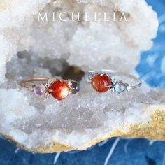 "Our current turnaround time for regular orders is 6-8 weeks. For urgent orders, please shop our Ready-to-Ship collection below (7-10 business days): https://michellia.com/collections/ready-to-ship (please copy and paste into browser) -------- 「Celestine」- Galaxy Trio Ring in Sunstone, Moonstone, and Labradorite | R3004 Featuring three of the most brilliant gemstones from the feldspar mineral family, our galaxy-inspired \"Celestine\" is a graceful love letter to someone who symbolizes the everla Fusion Style Moonstone Ring Gift, Unique Moonstone Rings With Gemstone Accents, Unique Moonstone Open Ring Birthstone, Unique Open Moonstone Birthstone Ring, Celestial Moonstone Open Ring For Promise, Celestial Style Silver Moonstone Ring With Gemstone Accents, Celestial Open Moonstone Ring, Celestial Moonstone Rings With Gemstone Accents, Celestial Moonstone Ring With Natural Stones