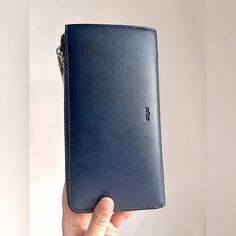 Good Condition Never Used Blue Large Wallet Perfect For Every Day & Traveling Check Photos For Flaws Formal Blue Wallets With Interior Card Slots, Blue Formal Wallets With Rfid Blocking, Blue Rfid Blocking Wallets For Formal Occasions, Formal Blue Wallets With Rfid Blocking, Blue Wallets With Interior Card Slots For Daily Use, Blue Wallets With Rfid Blocking For Everyday Use, Everyday Blue Wallet With Zipper Closure, Blue Wallet With Rfid Blocking For Everyday Use, Elegant Blue Wallets For Everyday Use