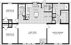 the floor plan for a two bedroom, one bath house with an attached living area