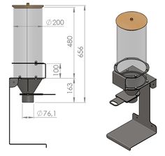 a drawing of a light fixture with measurements for the base and parts shown below it