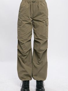 Take your style to new heights with our New Heights Parachute Cargo Pants. They come with adjustable elastic fastening at the waist and ankles, perfect for any fit and any flight! Whether you're climbing new mountains or just looking fly, these pants are sure to take you to far-out places! Color: Green, Olive, Khaki, or Black Fabric: 100% Nylon Includes: x1 Pair of Pants Sizes: S-M-L, Regular Sizing Parachute Cargo Pants, Fit Cargo Pants, Parachute Cargo, China Style, Fun Pants, Pants Fit, Oversized Style, Cargo Pants Women, Sheer Fabric