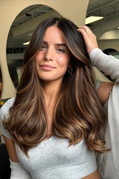 Caramel Brown Hair, Spring Hair Color, Brunette Balayage Hair, Brown Hair Balayage, Long Brown Hair, Balayage Brunette