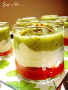 small desserts with fruit and nuts in them