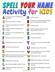 an activity for kids to spell their name with the letters and numbers on it,