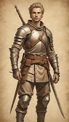 Warrior Man Drawing, Knight Fantasy Art Male, Warrior Drawing Male, Half Plate Armor Dnd, Human Fighter Dnd Male, Male Warrior Fantasy Art, Fantasy Male Warrior, Fantasy Paladin, Knight Training