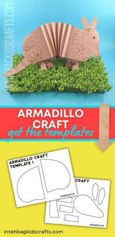 Animal Craft For Kids armadillo Armadillo Craft, Rodeo Crafts, Wild West Activities, Armadillo Art, Paper Animal Crafts