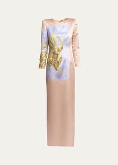 Get free shipping on Dries Van Noten Dalista Paint Stroke Embellished Gown at Bergdorf Goodman. Shop the latest luxury fashions from top designers. Drape Gowns, Pre Fall Collection, Embellished Gown, Paint Strokes, Daytime Dresses, Column Dress, Dress Home, Embellished Dress