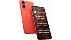 the new motorola 6g smartphone is shown in red and has an extra battery pack