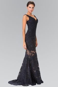 Long Sleeveless Illusion Cutout Lace Dress by Elizabeth K GL2249-Long Formal Dresses-ABC Fashion Dresses Pageant, Gowns Elegant, Mermaid Prom Dresses Lace, Figure Flattering Dresses, Mermaid Evening Gown, Prom Long, Affordable Prom Dresses, Plus Size Formal Dresses, Ever Pretty