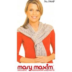 a woman wearing a knitted scarf with the words mary maximum written on her chest