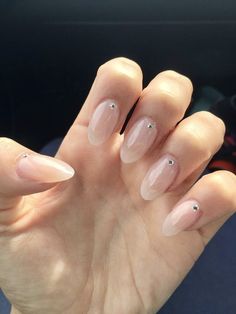 Diamante Nails, Minimal Nails, Gem Nails, Oval Nails, Neutral Nails, Girls Nails, Prom Nails, Minimalist Nails