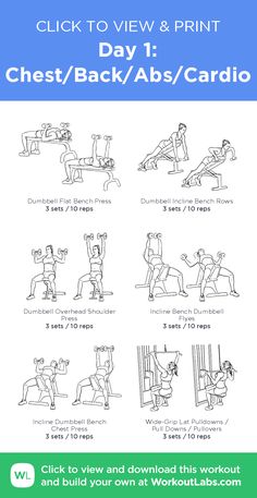 an exercise poster with instructions on how to do chest press