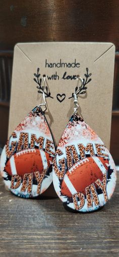 cute football earrings to show your support to your player Football Earrings, Love Games, Jewelry Earrings Dangle, Etsy Earrings, Dangle Drop Earrings, Dangle Earrings, Jewelry Earrings, Football, Ships