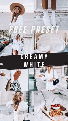 a collage of photos with the words creamy white