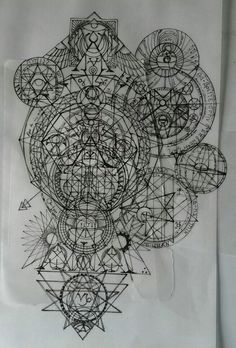 a drawing on paper with circles and lines