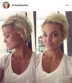 ผมทรง Long Pixie, Blond Pixie, Growing Out Short Hair Styles, Penteado Cabelo Curto, Short Hairstyle, Short Blonde, Short Blonde Hair, Pixie Cuts, Pixie Hairstyles