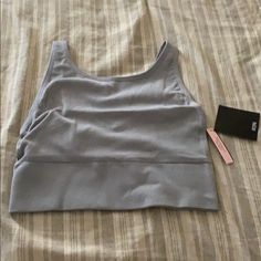 *Brand New* Vs Gray Sports Bra Top In Medium Fitted Tank Sports Bra For Loungewear, Victoria's Secret Stretch Workout Tops, Victoria's Secret Casual Stretch Activewear, Victoria's Secret Fitted Athleisure Activewear, Sporty Tops With Built-in Bra For Loungewear, Sporty Tank Activewear For Loungewear, Victoria's Secret Sporty Stretch Top, Victoria's Secret Stretch Activewear For Workout, Victoria's Secret Sporty Tops For Sports