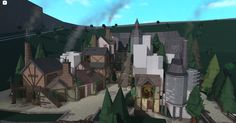 Village Bloxburg, Apocalypse House, Theme Park Planning, City Square, French City, Hunting Land