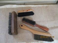 Collection of Brushes, Assortment of Brushes, Clothes Brush Lint-A-Way, 2 Shoe Brushes, Kiwi Horsehair Mixture, and 1 Hair Brush. Wood Handles. Good Condition. Shoe Brushes, Wood Handles, Horse Hair, Nature Decor, Hair Brush, Wood Handle, Kiwi, Tea Pots, Vintage Items