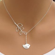 Dove Necklace. 18" Chain. Gift-Boxed. Silver Bird Necklace, Lariat Style Necklace, Dove Necklace, Women Choker Necklace, Silver Bird, Infinity Pendant, Bird Necklace, Bird Pendant, Tree Necklace