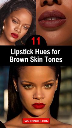 Brown Lipsticks For Brown Skin, Brown Lipstick On Black Women, Red Lipstick Dark Skin Black Women, Brown Skin Lipstick Shades, Red Lipstick For Brown Skin, Lipstick Shades For Brown Skin, Brown Mac Lipstick, Warm Tone Lipstick, Peach Makeup Look