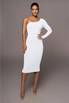 White Dress Long Sleeve, White Dress Long, Bodycon Midi Dresses, Ribbed Bodycon Midi Dress, Multi Dress, Dresses Style, Custom Size Dresses, Women Midi, Ribbed Dresses