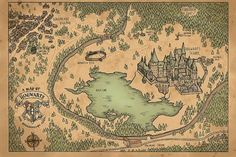 a map of hogwart's castle from the harry potter book, showing its location