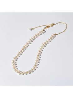 Elevate your style effortlessly with our Simple Elegance Freshwater Pearl Woven Necklace, a versatile piece that seamlessly transitions between various occasions. This short choker chain necklace features a beautifully woven design, accentuated by lustrous freshwater pearls, adding a touch of sophistication to your ensemble. Metal:18ct Recycled Gold Plated On Brass Pearl:Natural Rice Pearl (3.5mm-4mm) Chain Length: 280-390mm(the bean chain can be adjusted) Chain Width :8mm Weight: 8.5g Pearl Choker Necklace With Chain Detail, Pearl Choker Necklace With Chain, Gold Pearl Choker With Delicate Chain, Gold Pearl Choker Necklace With Delicate Chain, Gold Delicate Chain Pearl Choker, Gold Single Strand Choker Chain Necklace, Gold Single Strand Chain Choker Necklace, Delicate Pearl Chain Choker Necklace, Elegant Beaded Chain Choker Necklace