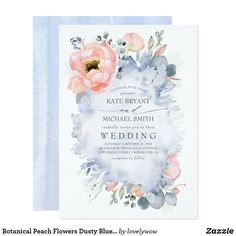 the watercolor floral baby shower is shown in blue, pink and white colors with an elegant