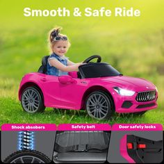 TOKTOO 12V Maserati Licensed Powered Ride on Car w/ Remote Control, Ideal Gift for Kids Aged 2~4 Years -Pink - Walmart.com Dodge Charger Srt, Charger Srt, Safety Belt, Ride On Toys, Kids Ride On, Car Girls, Gift For Kids, Ride On, Maserati