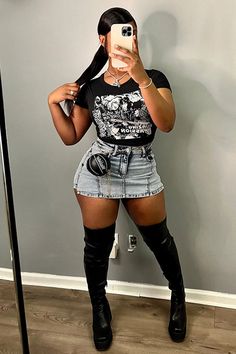 Color: WHITE, Size: 2XL Birthday Outfit For Concert, Atlanta Day Outfits, Outfit Inspo Spring Black Woman, Going Out Outfits Black Women Baddie, Plus Size Chrome Outfit, Concert Outfit Black Women Shein, Concert Outfit Knee High Boots, Instagram Baddie Outfits Night Out, Dress And Heels Outfit Black Women